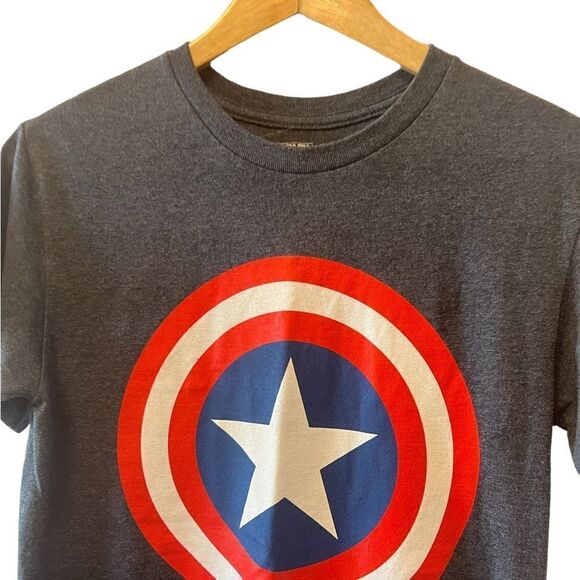 MENS MARVEL Captain America Grey Graphic Short Sleeve Tee Shirt S - Picture 3 of 10